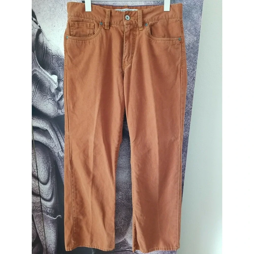 Men's Express Precision Fit Brown Cotton‎ Straight Leg Pants Size 30W 30L